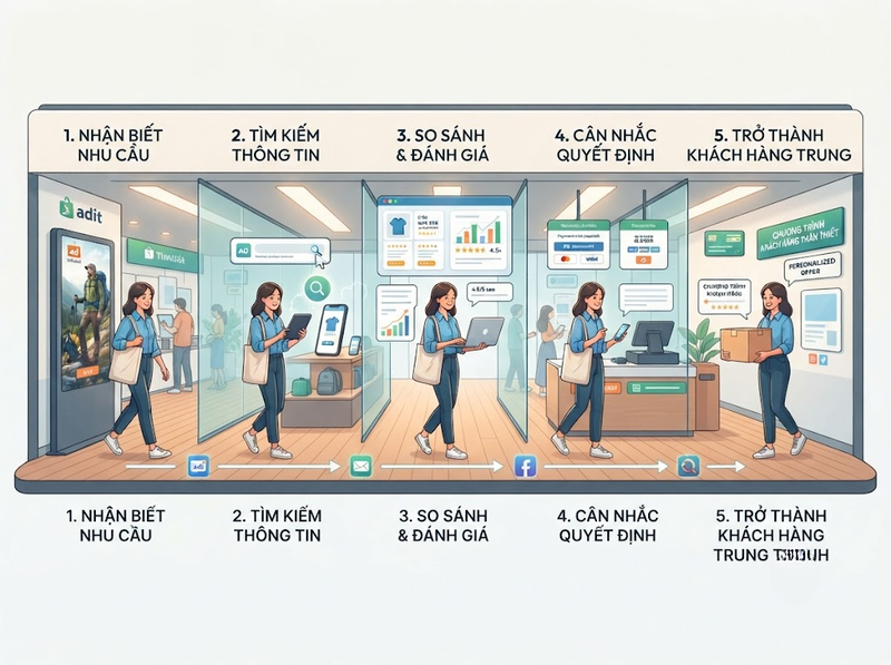 Cách Digital Marketing kết nối tiếp cận, nuôi dưỡng và chuyển đổi khách hàng