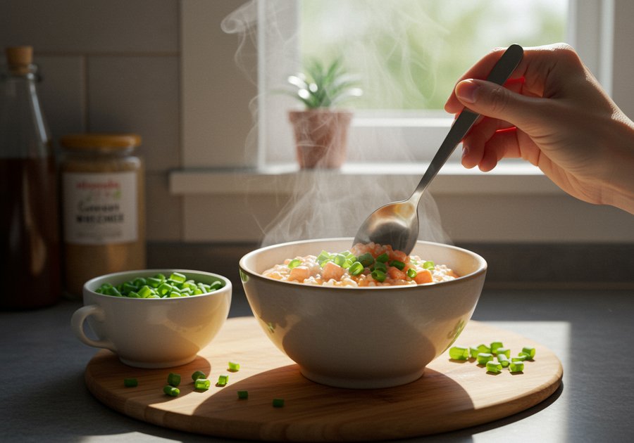 Cách nấu cháo cá hồi dinh dưỡng cho bé ăn dặm dễ ăn