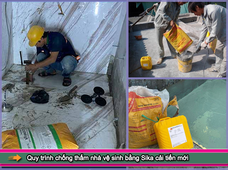 Quy trình chống thấm nhà vệ sinh bằng Sika cải tiến mới
