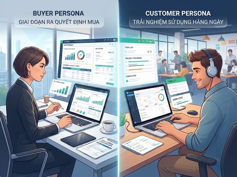 Customer Persona và Buyer Persona khác nhau ở vai trò nào?