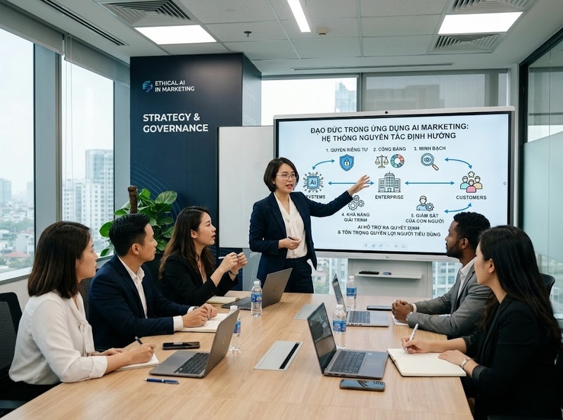 Đạo đức AI Marketing từ dữ liệu, minh bạch đến trách nhiệm kiểm soát