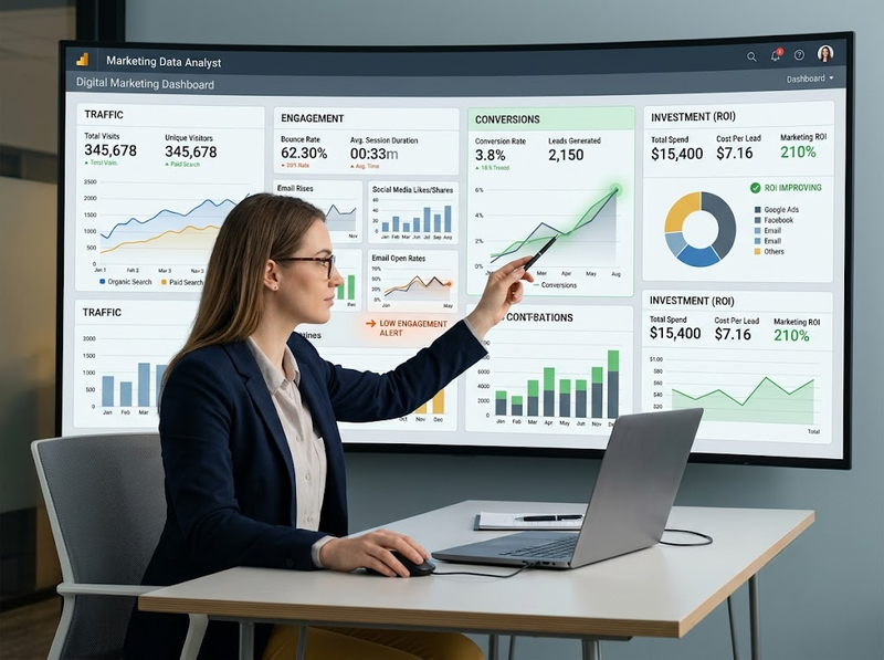 Dashboard Marketing giúp theo dõi chỉ số và phát hiện biến động