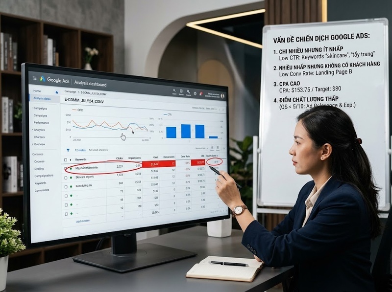 Khắc phục Google Ads từ từ khóa, giá thầu đến chuyển đổi