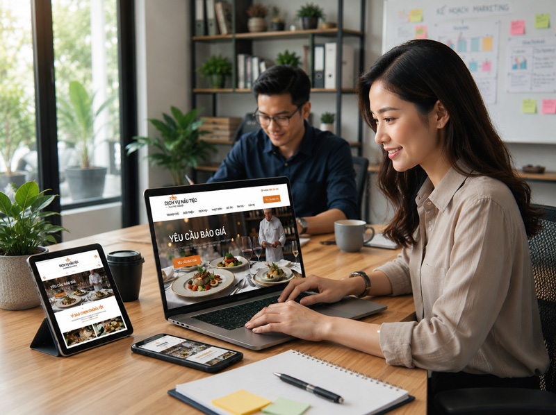 Tối ưu website dịch vụ nấu tiệc để tăng yêu cầu báo giá