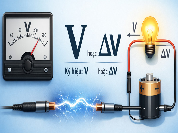 ký hiệu của hiệu điện thế là gì