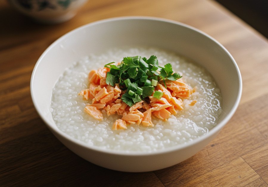 cháo dinh dưỡng cá hồi